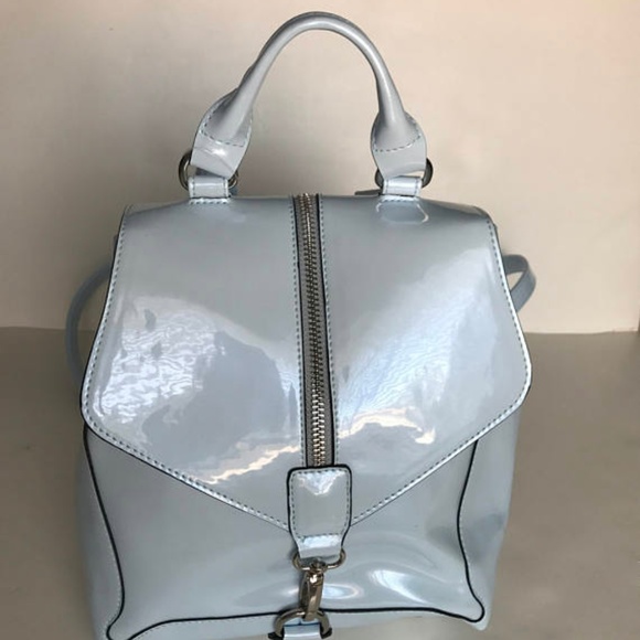 Pale Baby Blue Patent Backpack - Picture 1 of 4